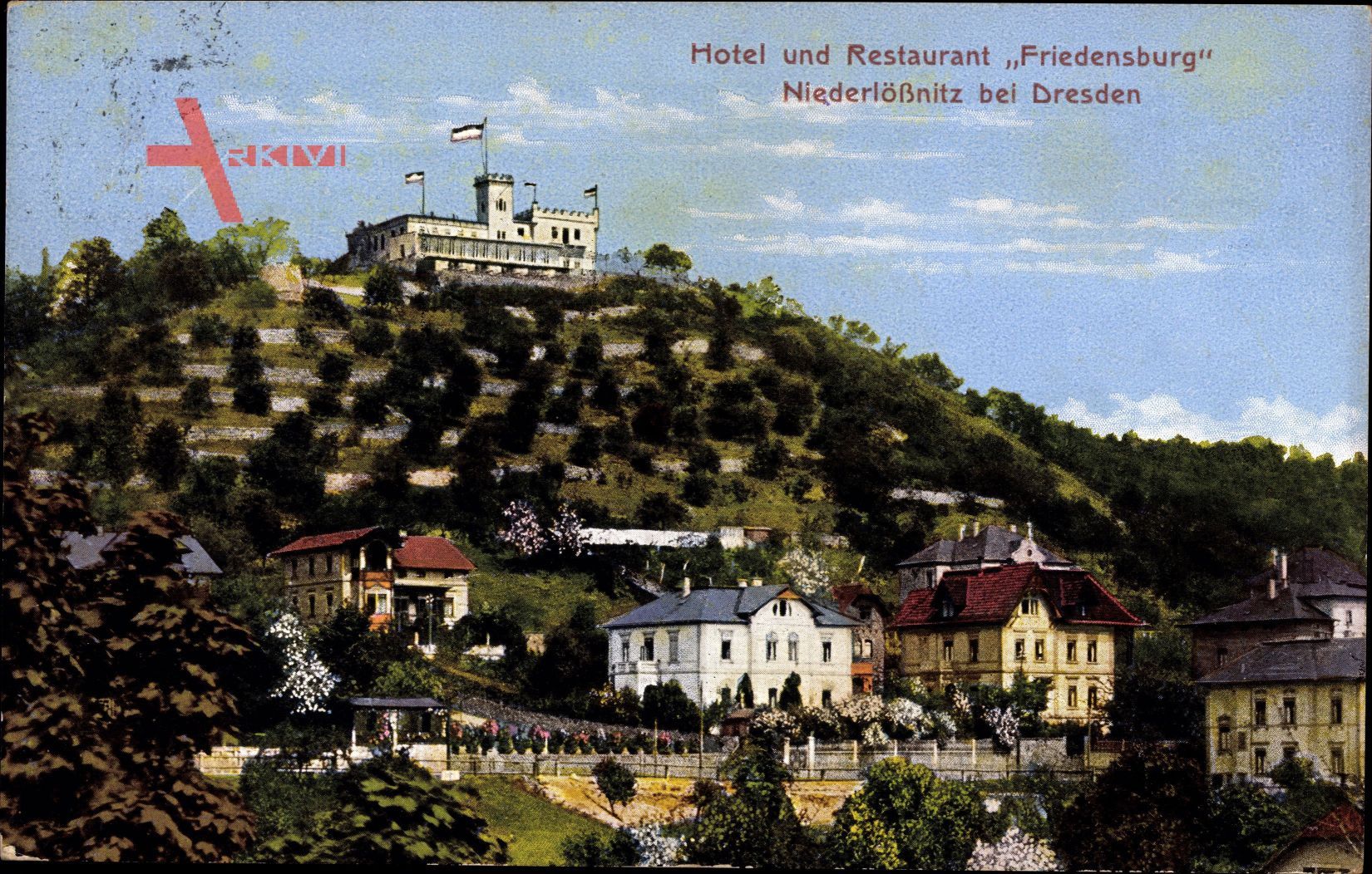 Niederlößnitz Radebeul im Kreis Meißen, Hotel und Restaurant Friedensburg