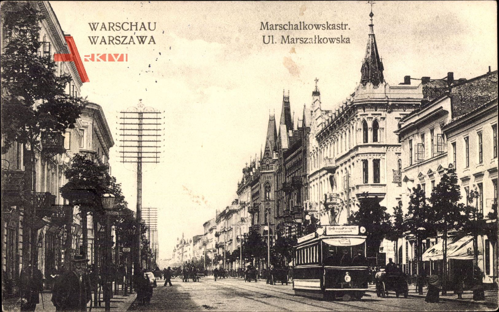 Warszawa Warschau Polen, Marschalkowskastraße, Ulica, Straßenbahn