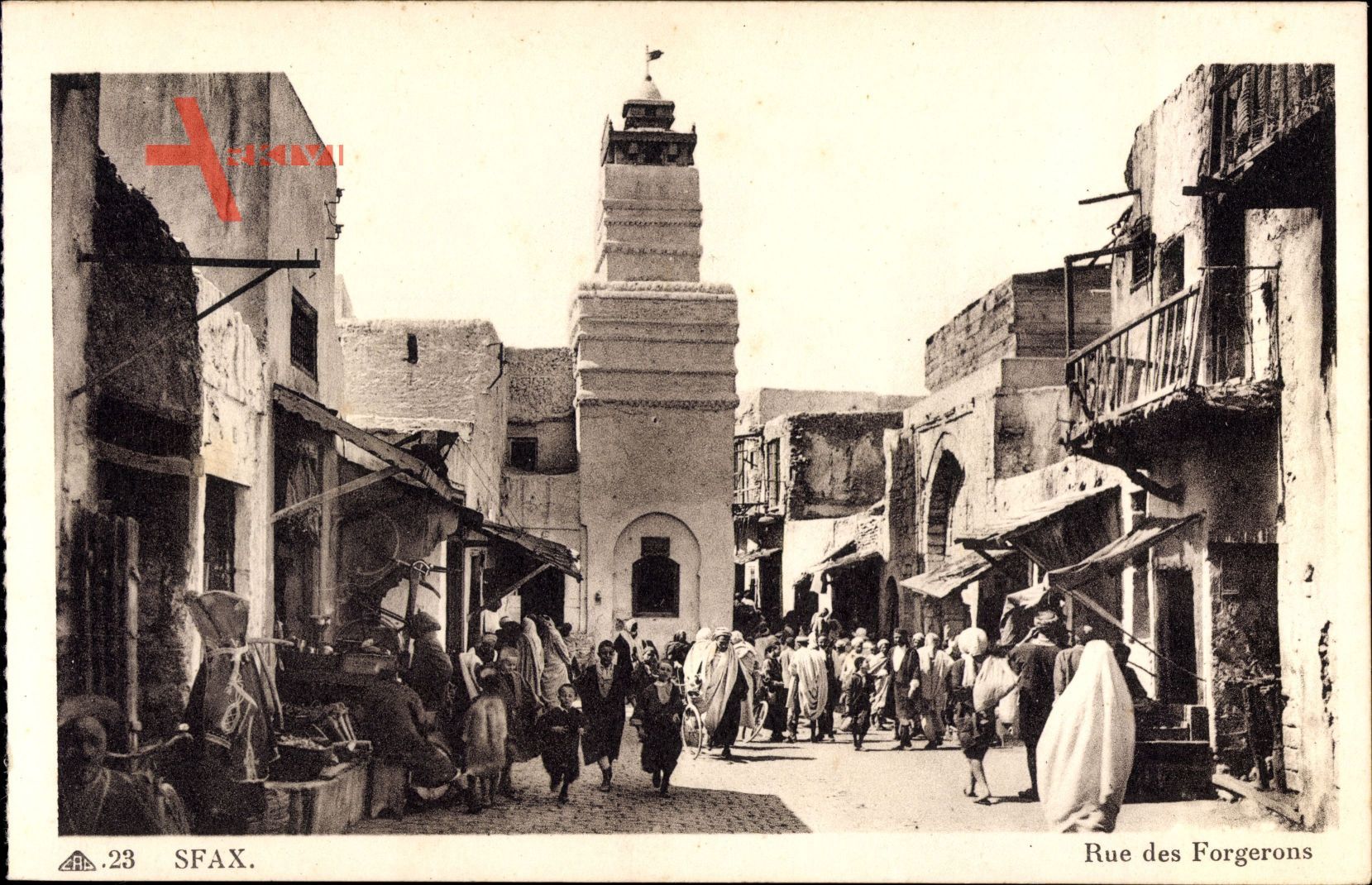 Sfax Tunesien, Rue des Forgeons, Marktstände, Personen