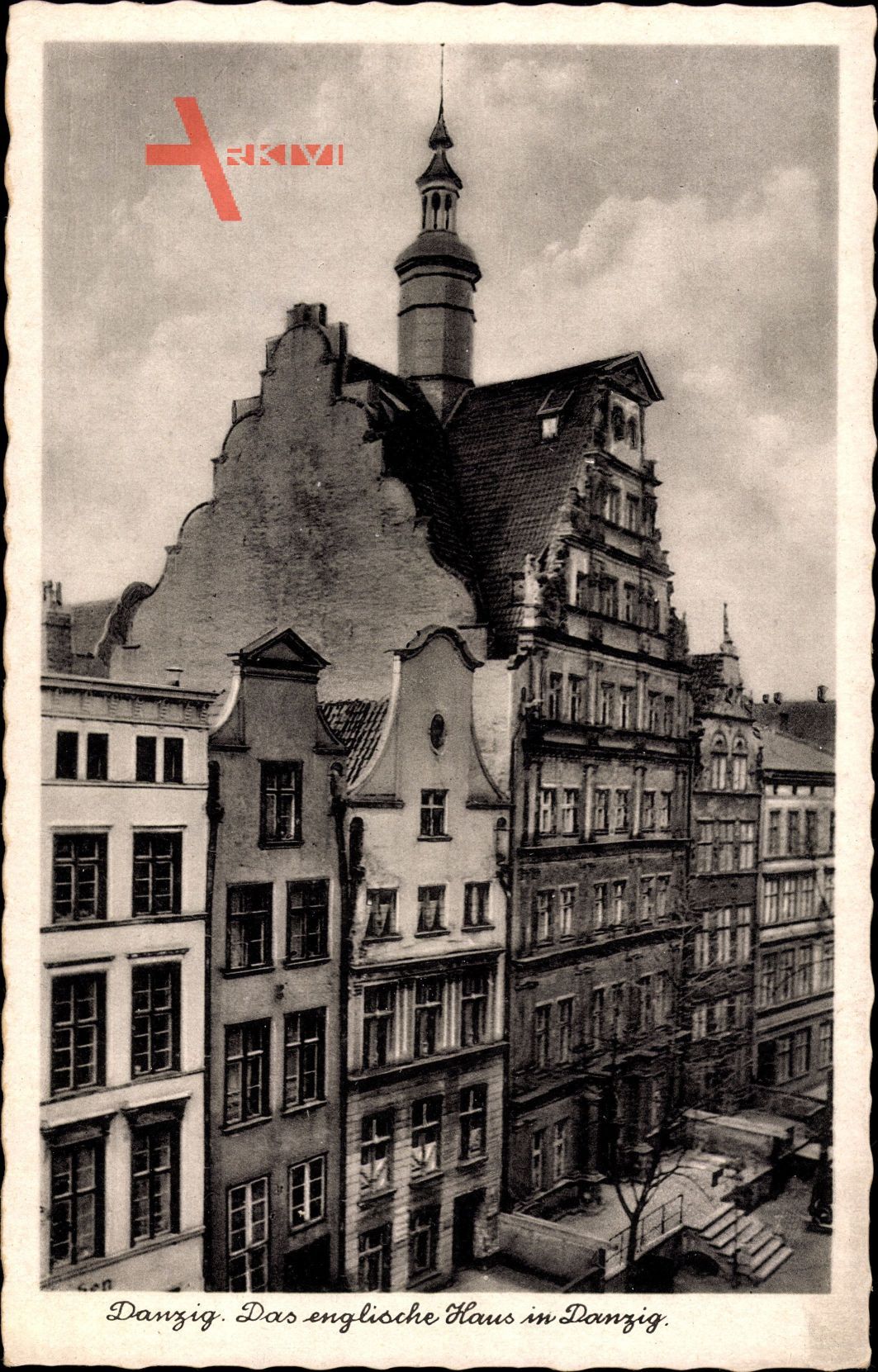 Gdańsk Danzig, Ansicht vom englischen Haus, Turm