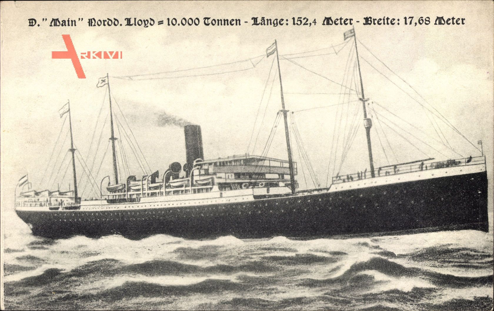 Dampfschiff Main, Norddeutscher Lloyd Bremen, In Fahrt