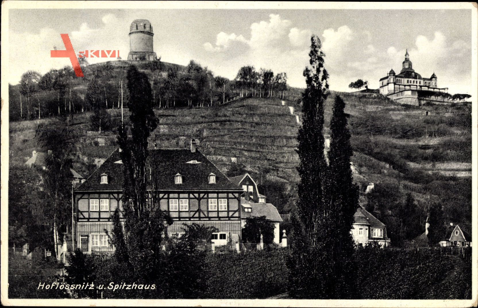 Oberlößnitz Radebeul, Hoflößnitz, Spitzhaus, Fachwerkhaus, Turm
