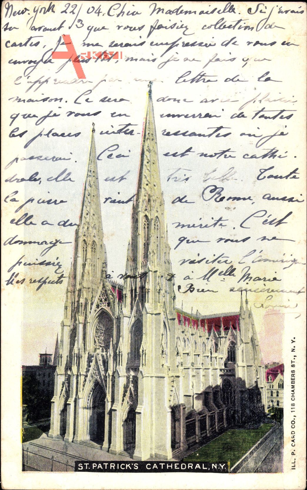 New York City USA, View of St. Patricks Cathedral, Portal, Fensterrose