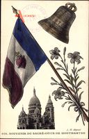 Paris, Souvenir du Sacré Coeur de Montmartre, Cloche, Drapeau