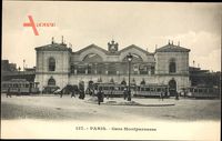 Paris, Gare Montparnasse, Bahnhof, Straßenseite, Straßenbahnen