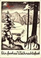 Frohe Weihnachten, Reh im Wald, Winteridyll, Stern, Saarabstimmung 1935
