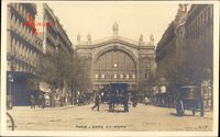 Paris, Gare du Nord, Nordbahnhof, Straßenseite, Pferdekutschen