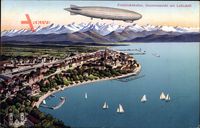 Friedrichshafen, Fliegeraufnahme mit Blick auf Zeppelin