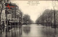 Paris, Crue de la Seine, Boulevard Diderot, 29 Janvier 1910