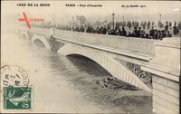 Paris, Crue de la Seine, Pont dAusterlitz, 27 Janvier 1910