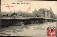 Paris, Crue de la Seine, Le Pont Neuf, 28 Janvier 1910