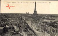 Paris, Vue Panoramique prise de la Grande Route, Eiffelturm