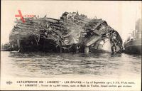 Paquebot Liberté, CGT French Line, Catastrophe, 25 Sept 1911, Wrack