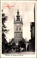 Gdańsk Danzig, Ansicht der St. Katharinenkirche, Glockenturm