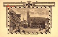 Passepartout Quedlinburg, Blick auf den Markt mit Rathaus, Kirche