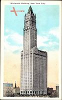 New York City USA, View of the Woolworth Building, skyscraper, Hochhaus