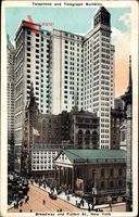 New York City USA, Broadway and Fulton Street, Telephone Building