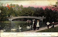 New York City USA, Swan Pond, Central Park, Brücke, bridge, See