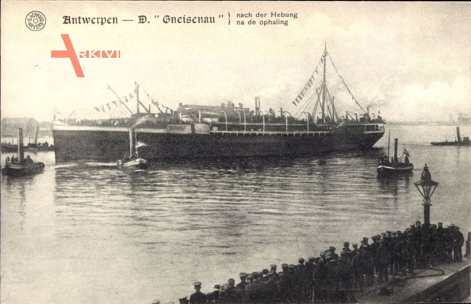 Antwerpener Hafen, Dampfschiff Gneisenau, Norddeutscher Lloyd Bremen