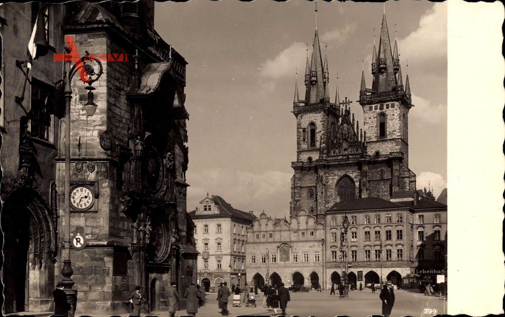 Praha Prag, Blick auf den Altstädter Ring, Kirche, Astronomische Uhr