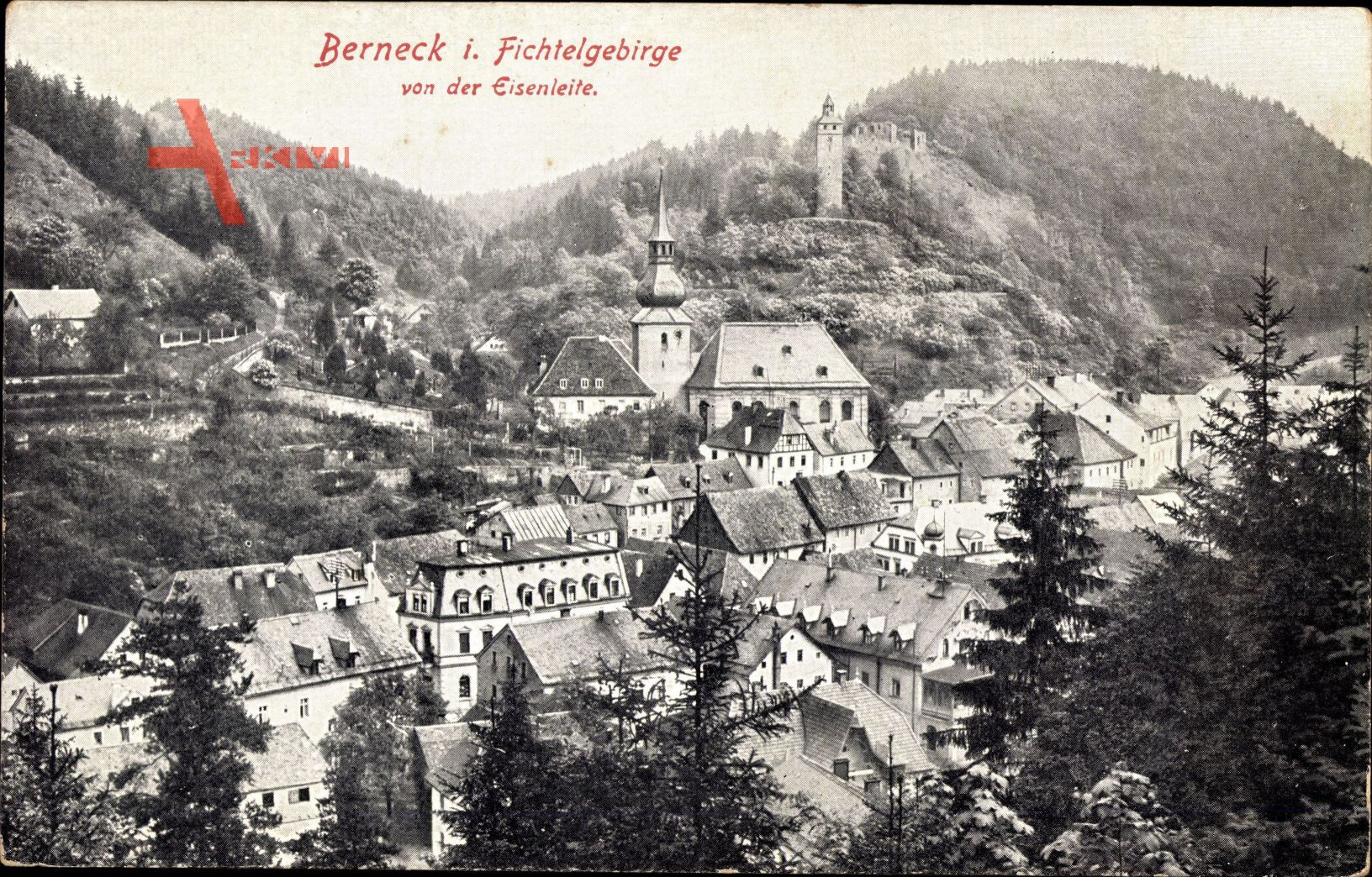 Bad Berneck Fichtelgebirge, Dreifaltigkeitskirche von der Eisenleite gesehen