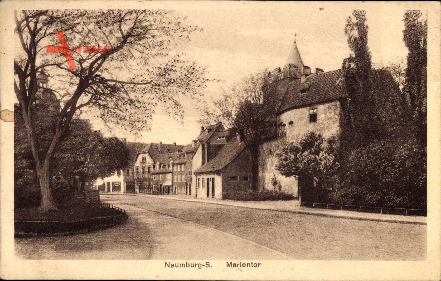 Naumburg an der Saale, Straßenpartie am Marientor, Häuser