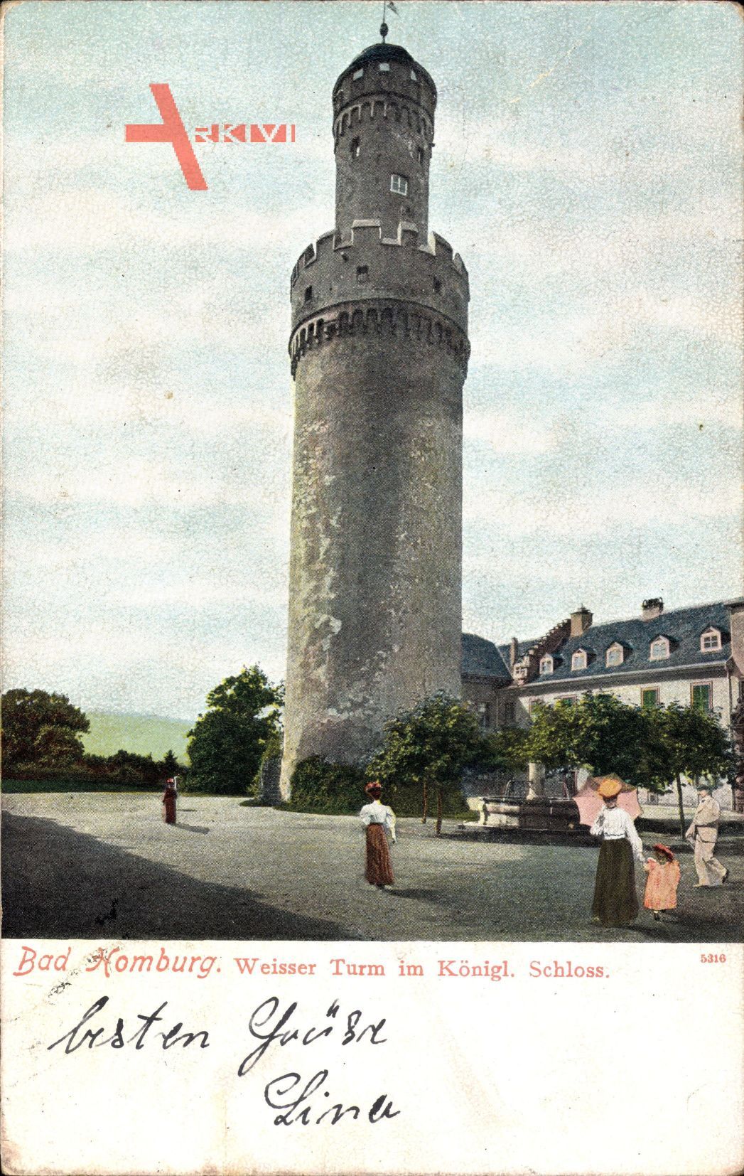Bad Homburg v.d.H., Blick auf Weißen Turm im königlichen Schloss