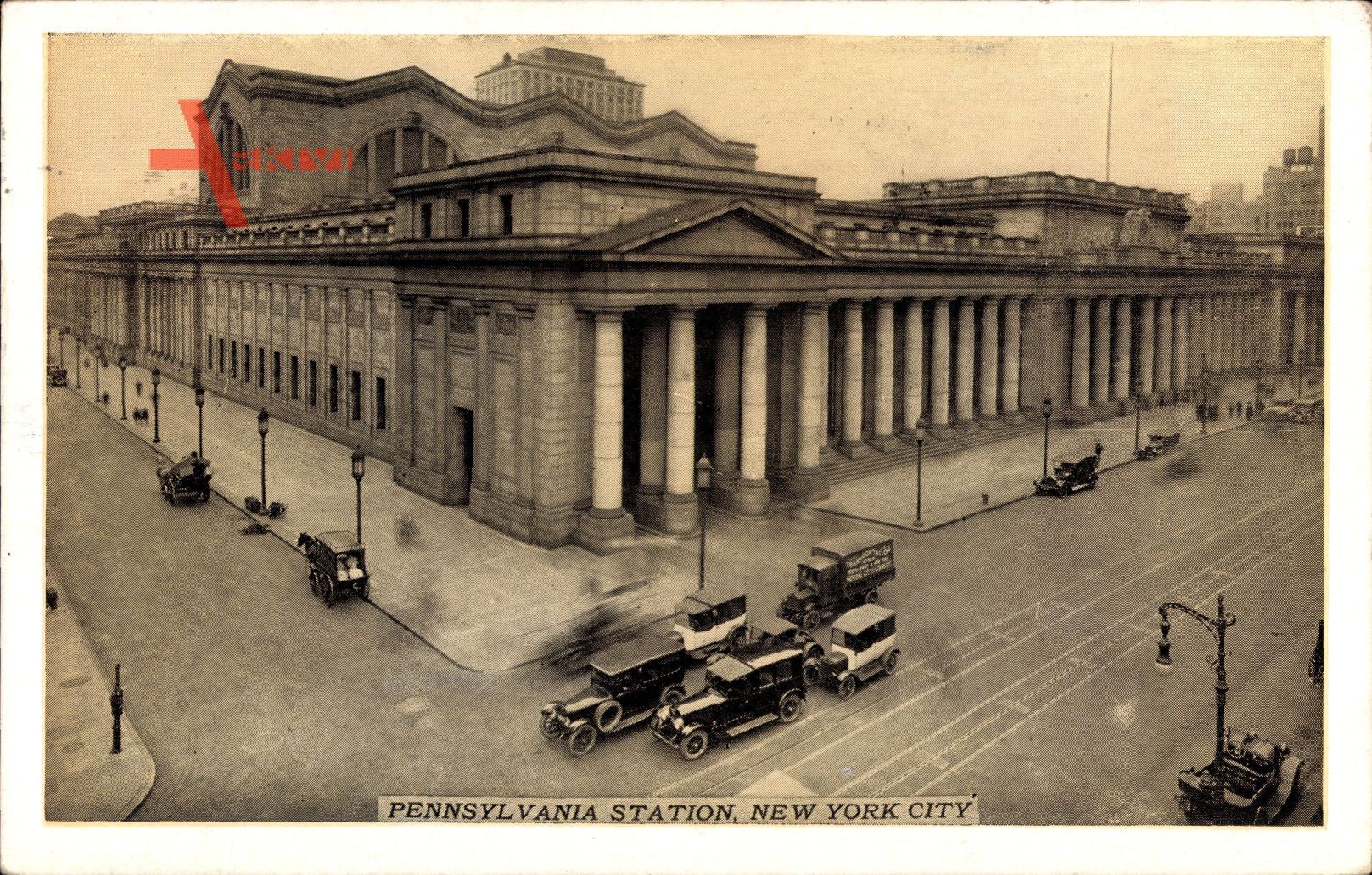 New York USA, Pennsylvania Station, Straßenpartie am Bahnhof