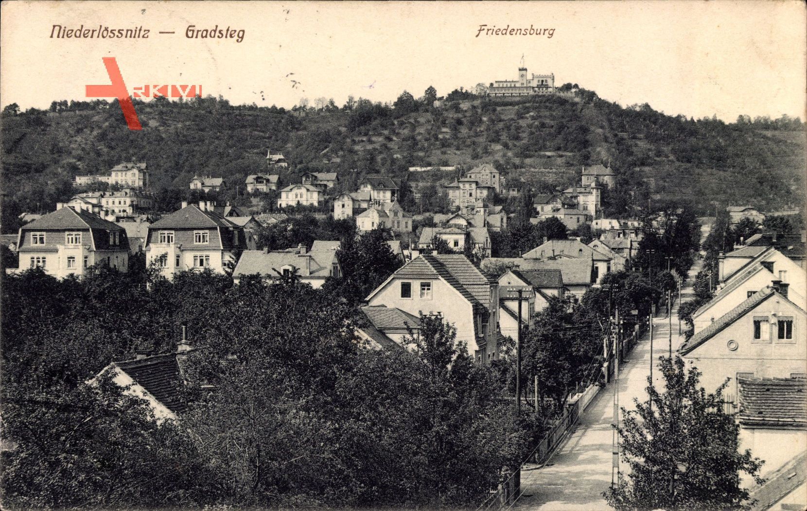 Niederlössnitz Radebeul im Kreis Meißen, Gradsteg, Friedensburg