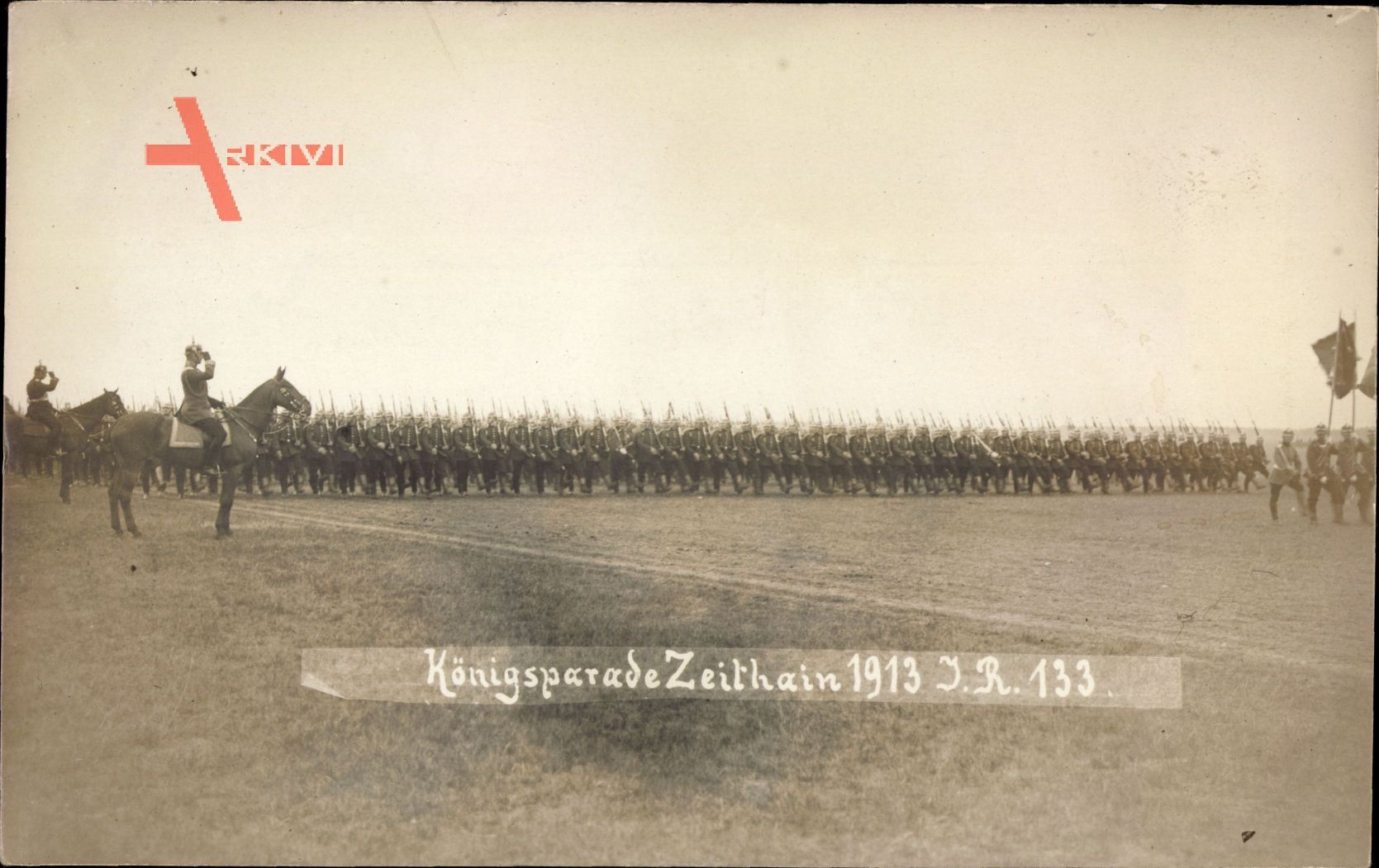 Zeithain in Sachsen, Königsparade 1913 auf dem Feld