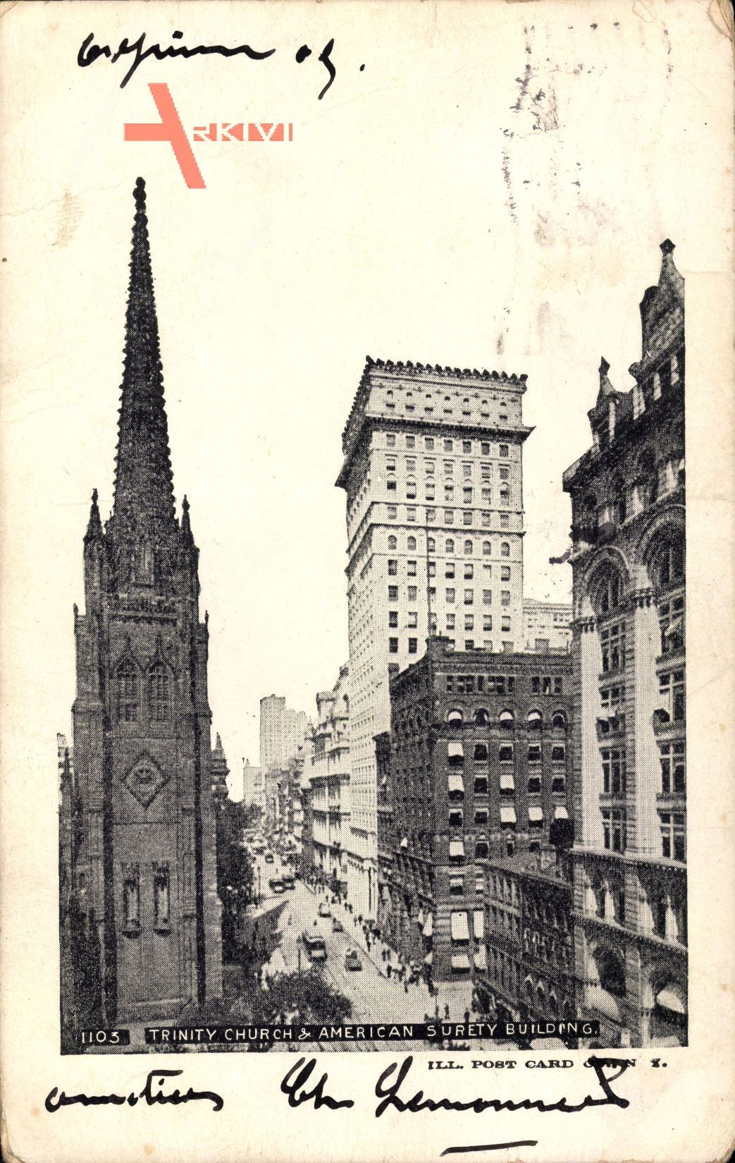 New York City, Trinity Church and American Surety Building