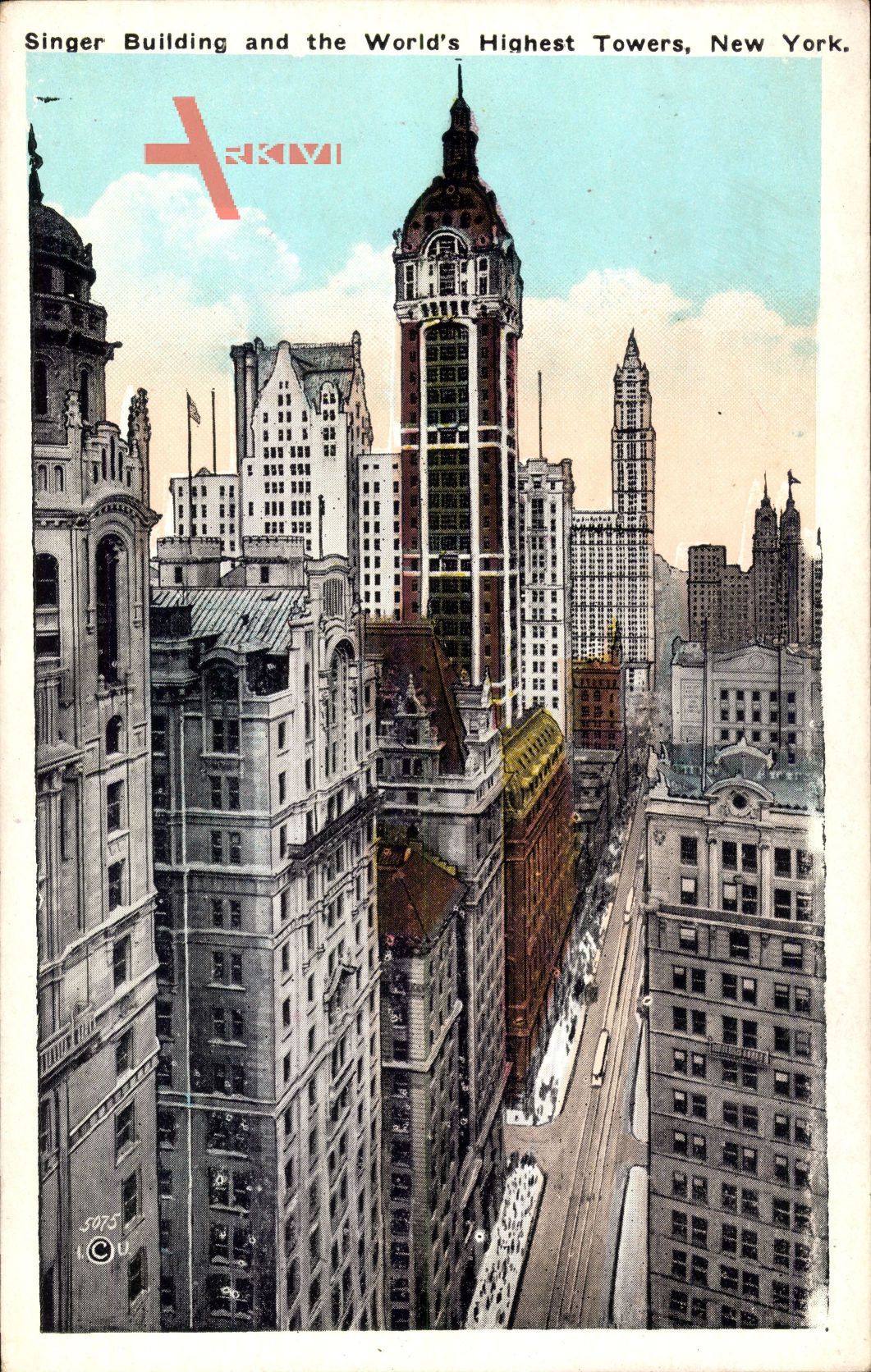 New York City USA, Singer Building and the World's Highest Towers