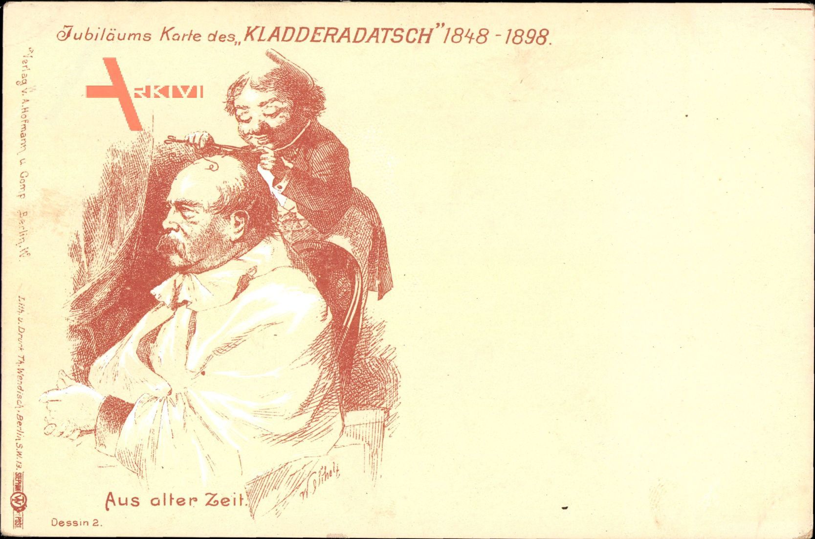 Aus alter Zeit, Fürst Otto von Bismarck, Friseur,Kladderadatsch 1898