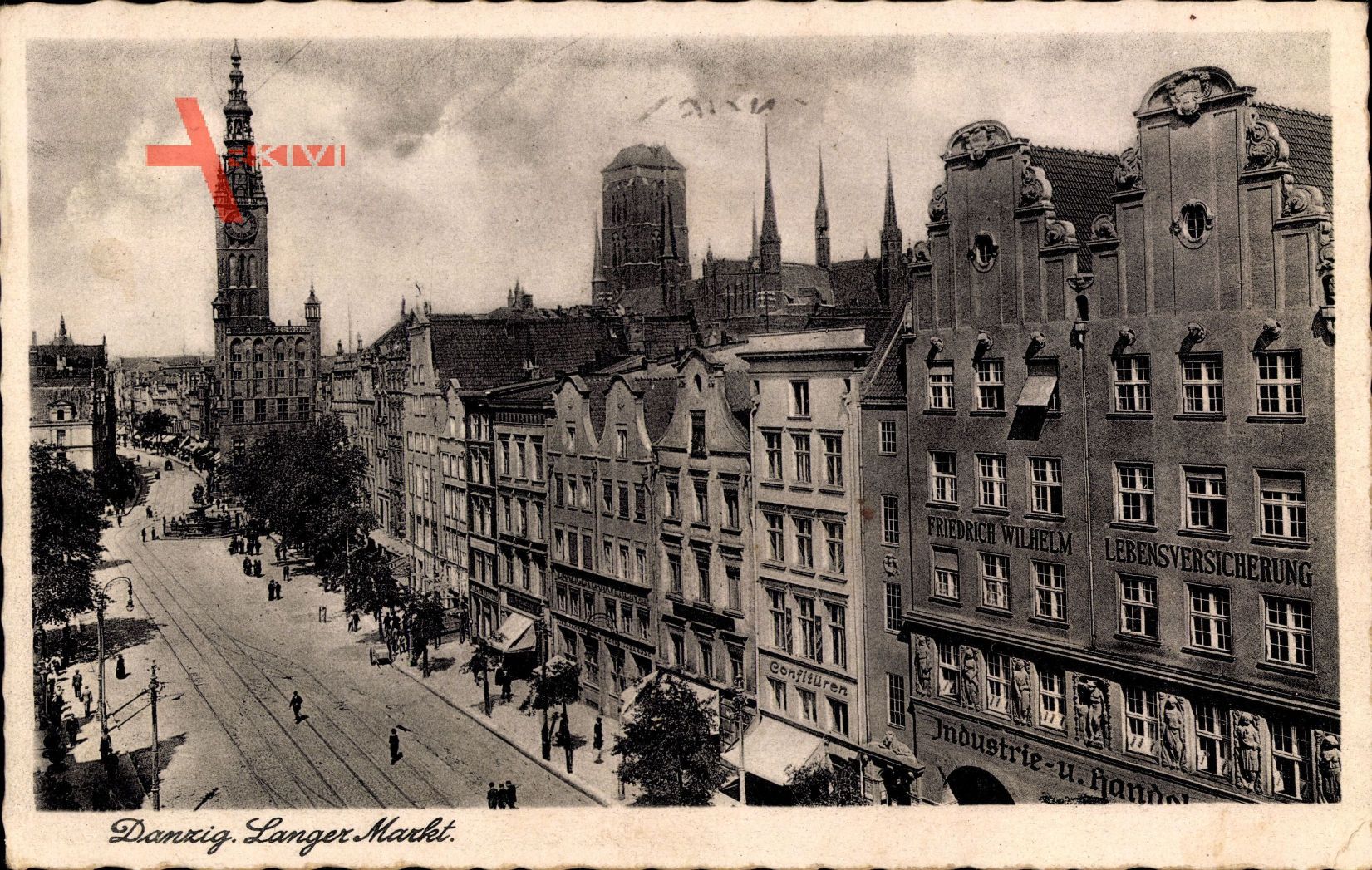 Gdańsk Danzig, Langer Markt, Lebensversicherung Friedrich Wilhelm