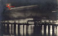Hamburg, Mondscheinfahrt der Hansa, Zeppelin, Luftschiff