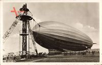 Luftschiff, Graf Zeppelin, LZ 127, Am Ankermast befestigt