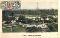 Paris, Jardin des Tuileries, Teich, Parkanlage, Statuen, Eiffelturm