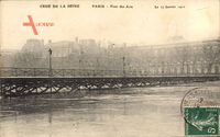 Paris, Pont des Arts, Brücke, Crue, Hochwasser, 27 Janvier 1910