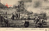 Compiègne Oise, Le Zeppelin abattu a Compiègne le 17 Mars 1917
