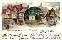 Quedlinburg im Harz, Klopstock Denkmal, Finkenherd, Klopstock Haus