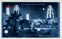 Paris, Expo Coloniale Internationale 1931, Cité des Informations, Nuit