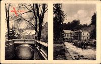 Berggießhübel in Sachsen, Badehotel vor und nach dem Unwetter 1927