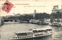 Paris, Le Pont d'Arcole, Salondampfer Pygmalion, Seinepartie, Brücke