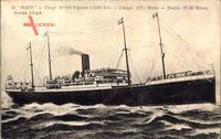 Dampfschiff Main, Norddeutscher Lloyd Bremen, Ansicht Steuerbord