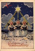 Frohe Weihnachten, Drei singende Engel, Sternschnuppe