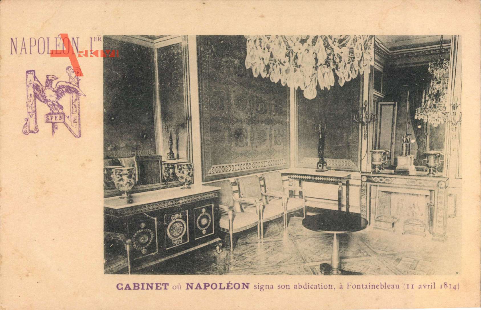 Cabinet où Napoleon signa son abdication, Fontainebleau, 11 Avril 1814