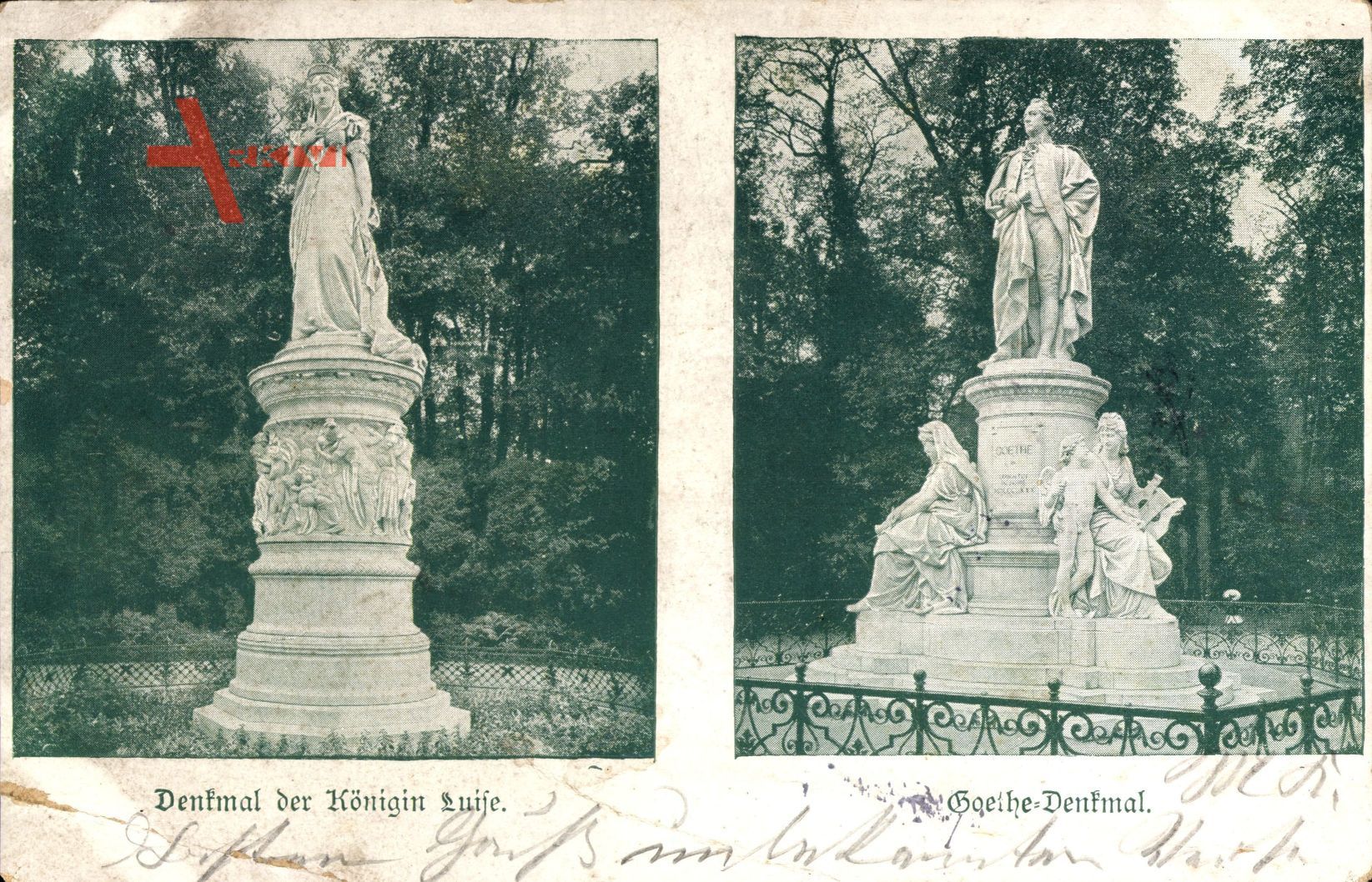 Berlin Tiergarten, Siegesallee, Goethe Denkmal, Königin Luise