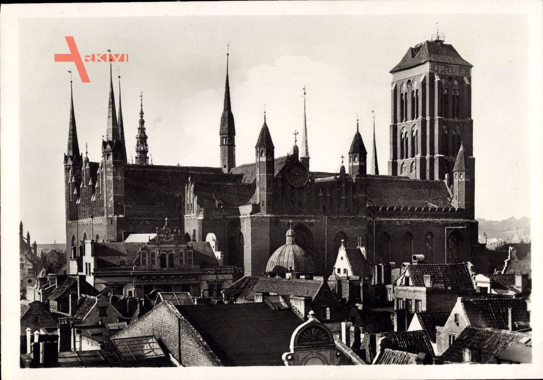 Gdańsk Danzig, Ansicht der Marienkirche, Nordseite, 1485 vollendet