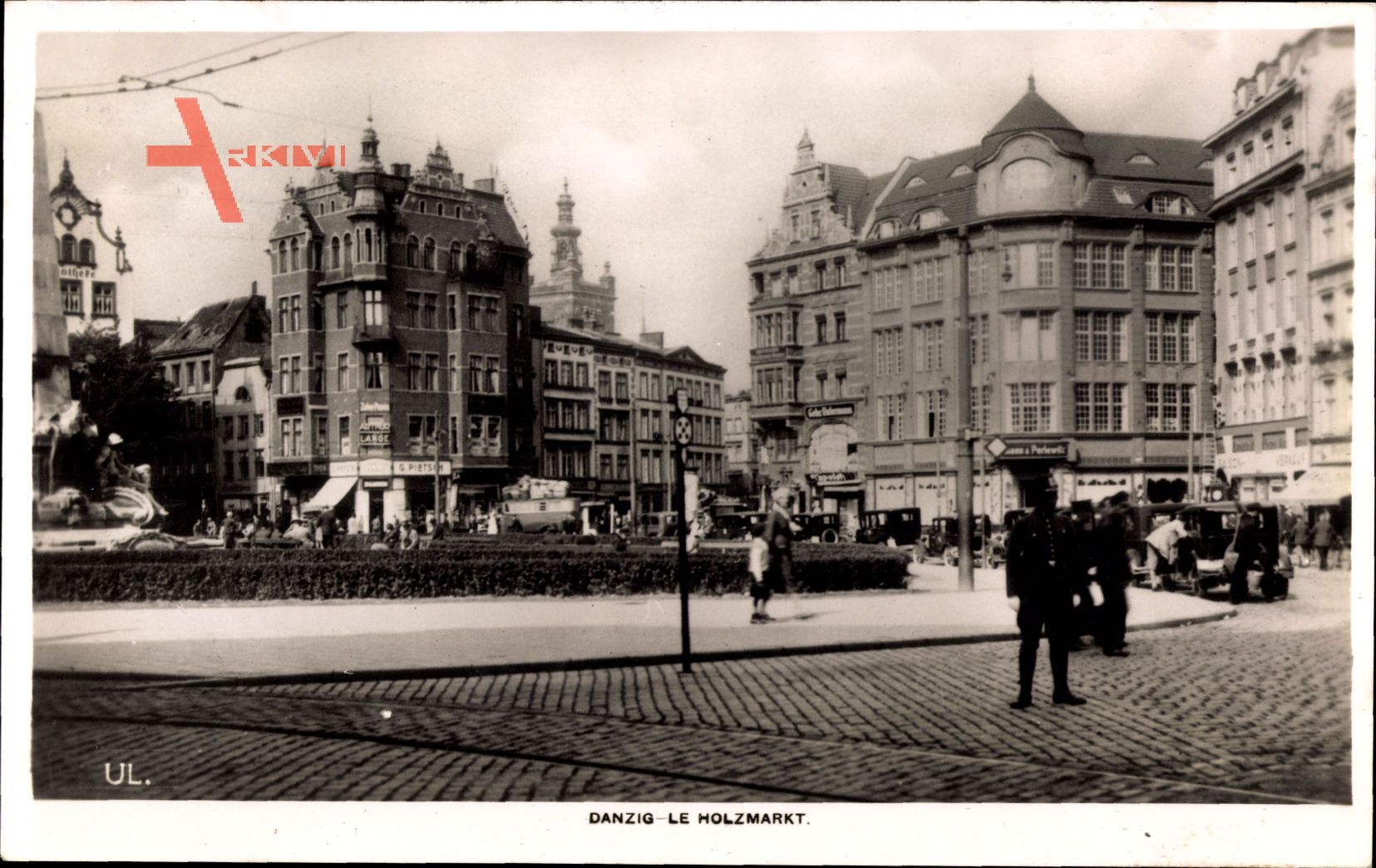 Gdańsk Danzig, Holzmarkt, Passanten, Gebäude, Geschäfte