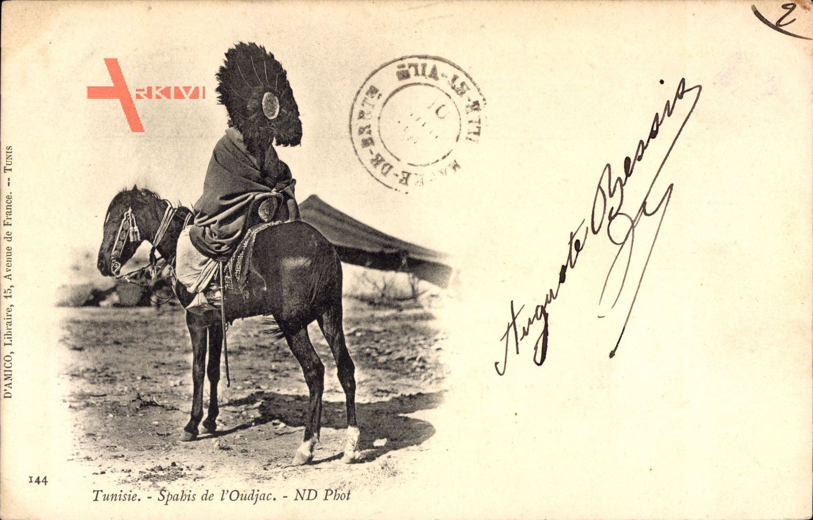Tunesien, Spahis de l'Oudjac, Kavallerist, Pferd, Neurdein Frères N.D. 144